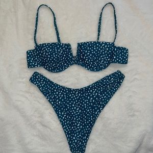 SHEIN green Dalmatian print bikini